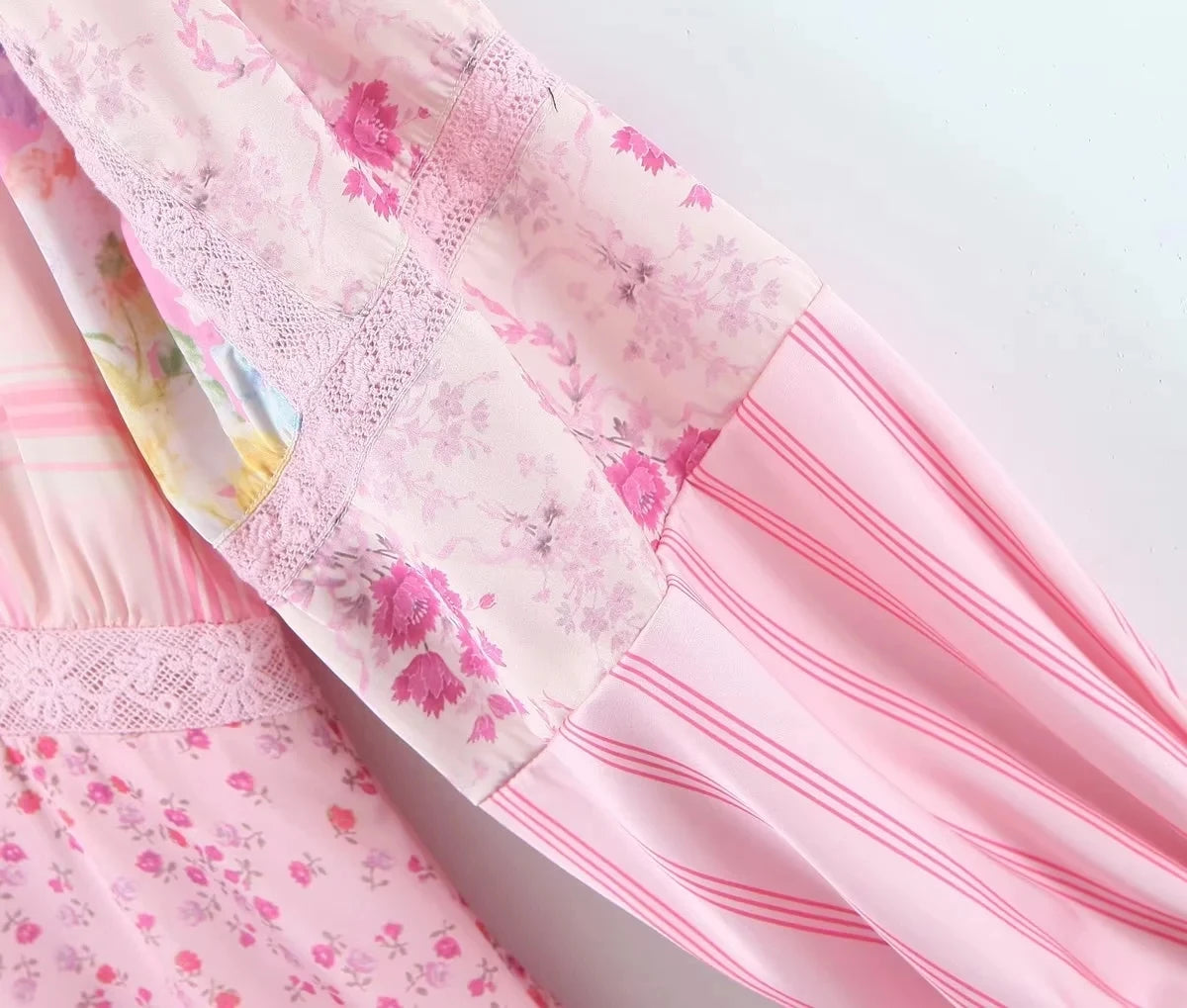 Fairy Floss Dream Dress | Pink Floral Boho Ruffle Mini Dress