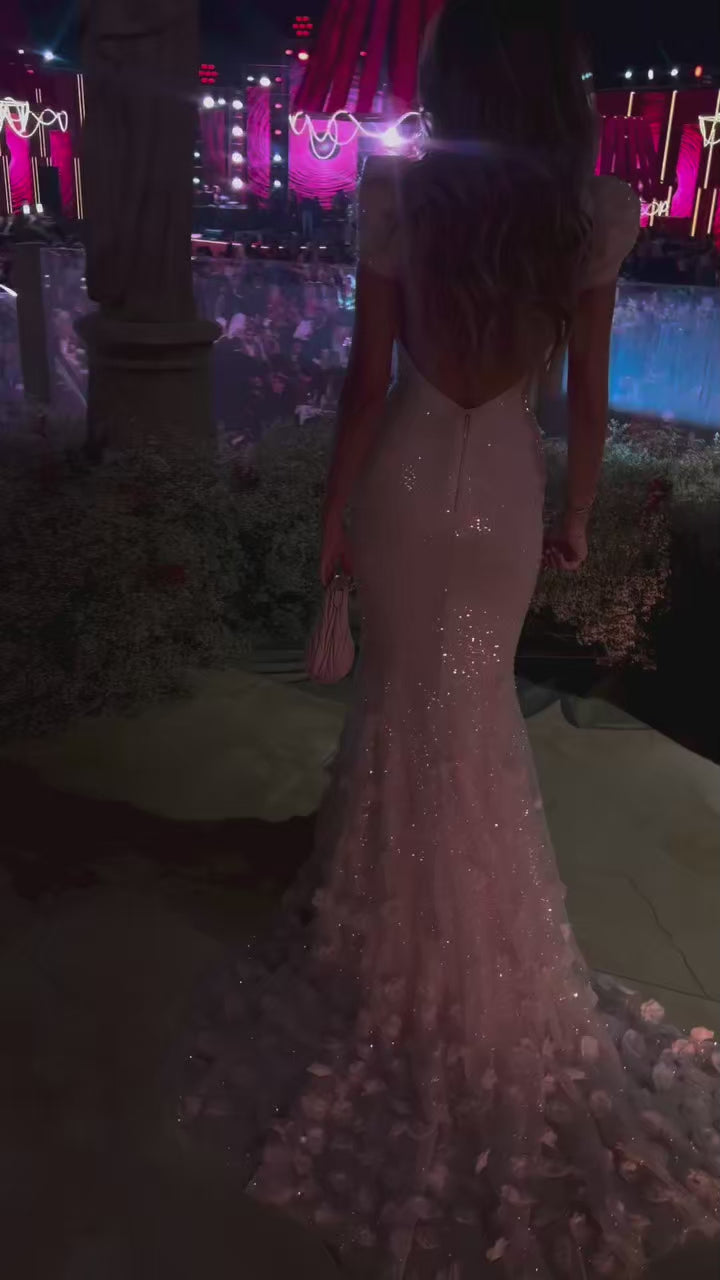 Rosabelle Couture Gown | Pink Mermaid Prom Dress