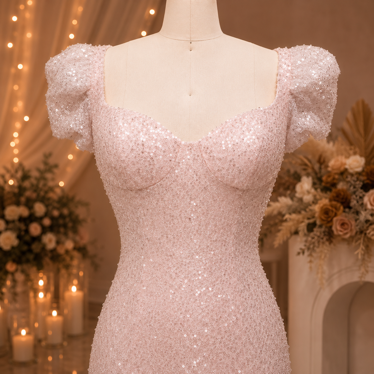Rosabelle Couture Gown | Pink Mermaid Prom Dress
