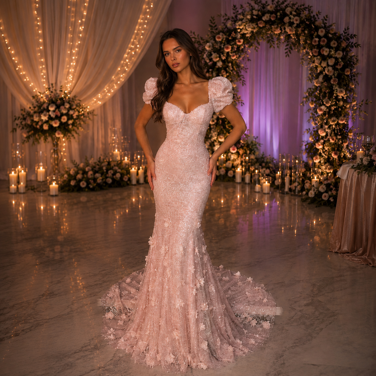 Rosabelle Couture Gown | Pink Mermaid Prom Dress