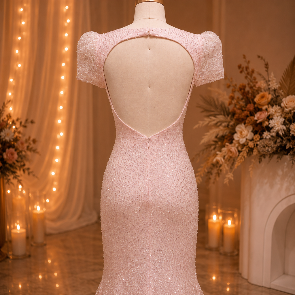 Rosabelle Couture Gown | Pink Mermaid Prom Dress