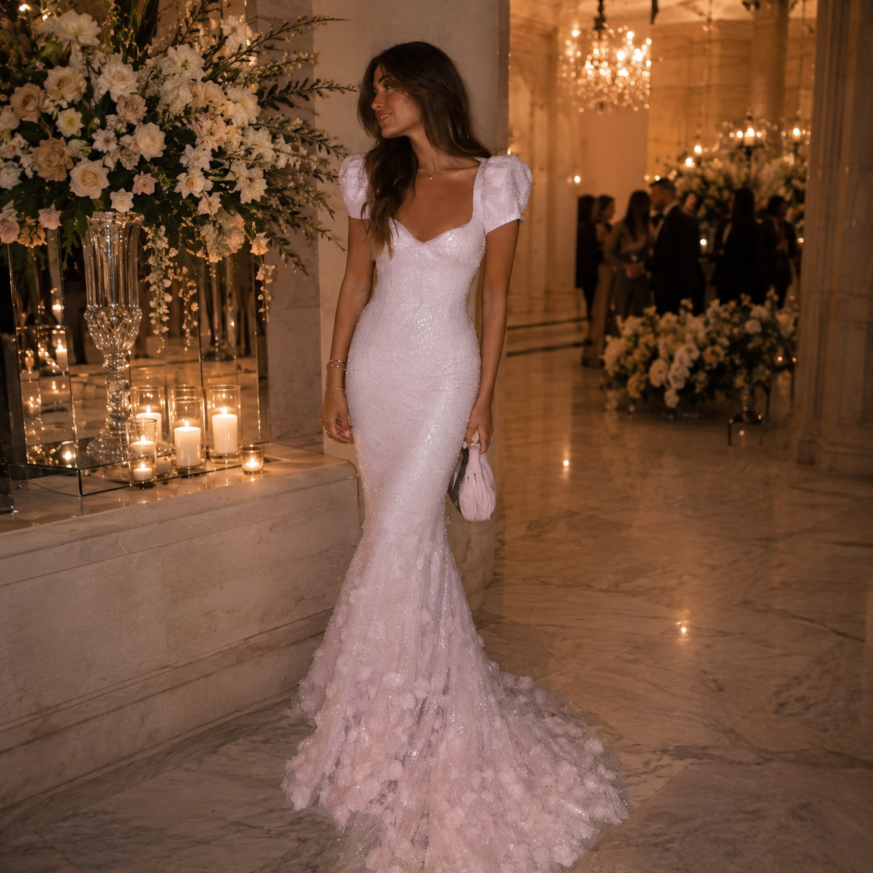 Rosabelle Couture Gown | Pink Mermaid Prom Dress