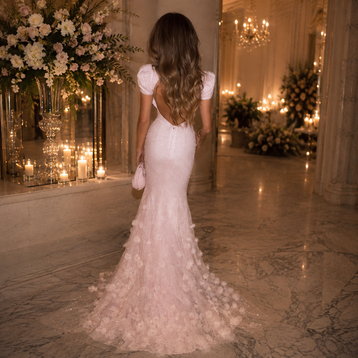 Rosabelle Couture Gown | Pink Mermaid Prom Dress