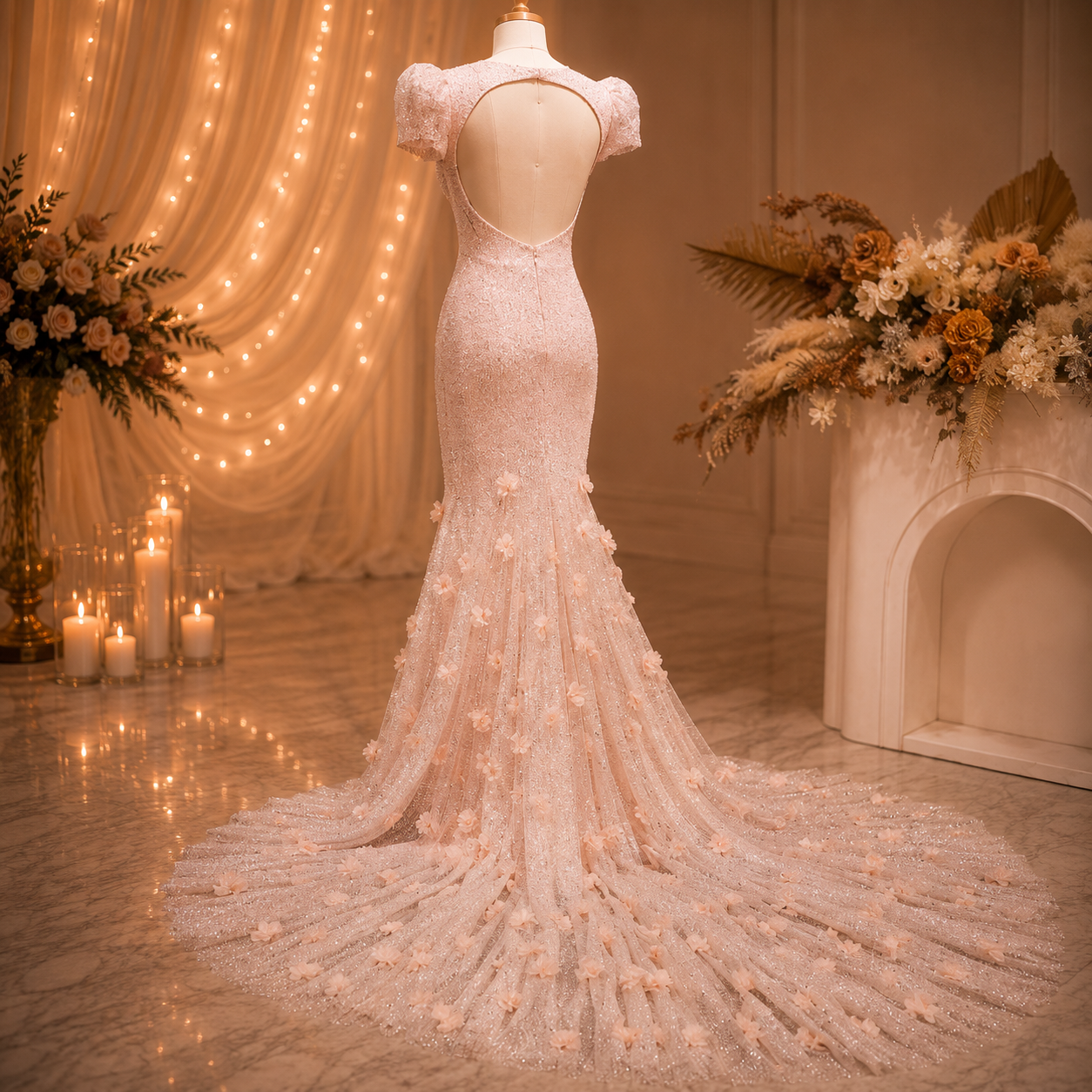 Rosabelle Couture Gown | Pink Mermaid Prom Dress